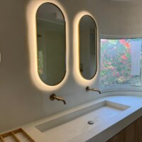 Meuble vasque et mur en béton ciré