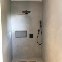 Douche italienne en béton ciré